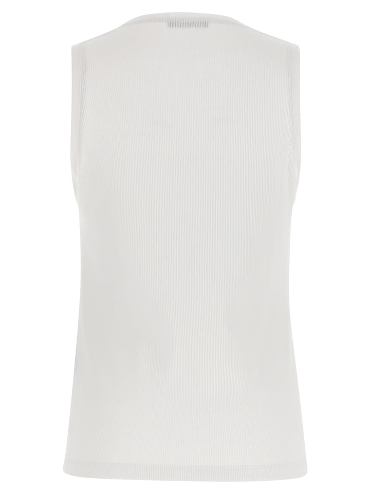 Balmain Logo Embroidery Tank Top Tops - White | f70946a020bd92fb4f8e2d4961a10e00bff46b06