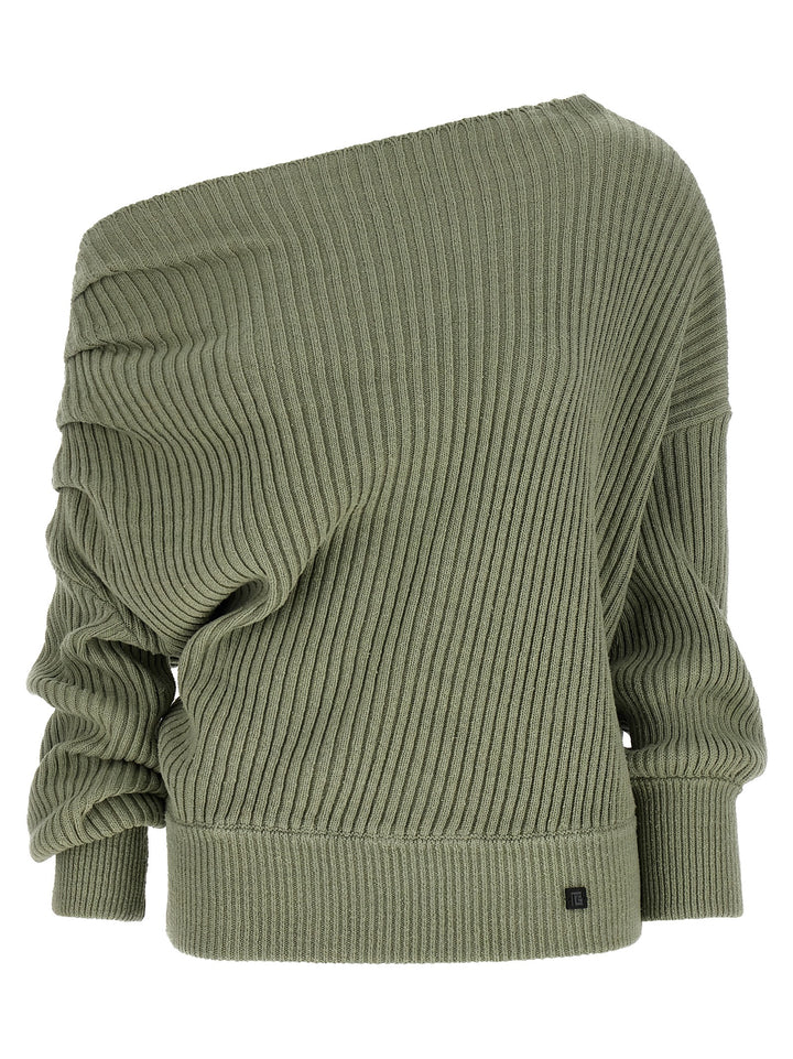 Balmain Draped Sweater Sweaters and Cardigans - Green | 4ca09596029e1ec7905f9ea659ef00e87c17eaf5