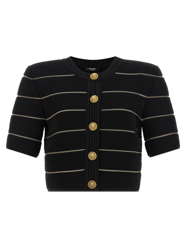 Cropped Cardigan Sweaters And Cardigans Black