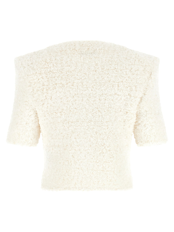 Balmain Cardigan Tweed Plumetis Sweaters and Cardigans - White | 838d753857c4acd31c1b70309fc8cea66ed42b67