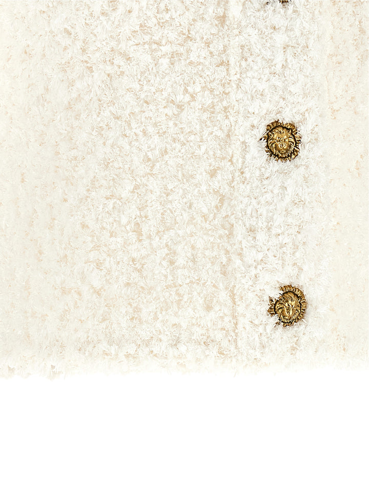 Balmain Cardigan Tweed Plumetis Sweaters and Cardigans - White | 7de4e1178291c9c6924b86b1a7edbe4074a44623