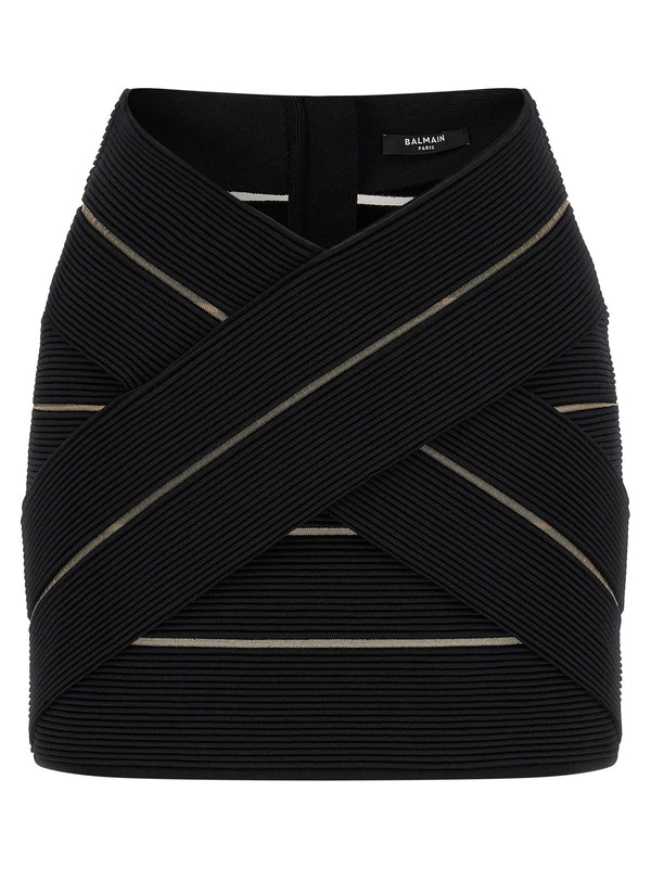 V-Shaped Waist Skirt Skirts Black