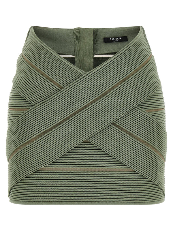 V-Shaped Waist Skirt Skirts Green