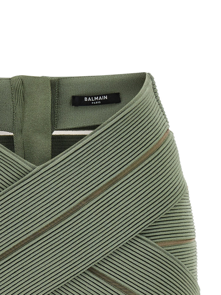 Balmain V-Shaped Waist Skirt Skirts - Green | 58bbffc94db5a4bbbd9581e97bb7bcfdbe212c6e