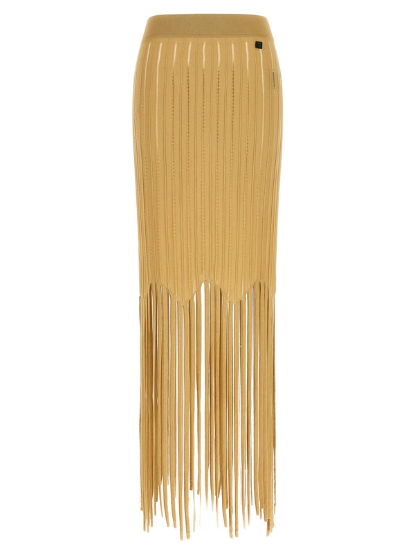 Fringed Skirt Skirts Beige
