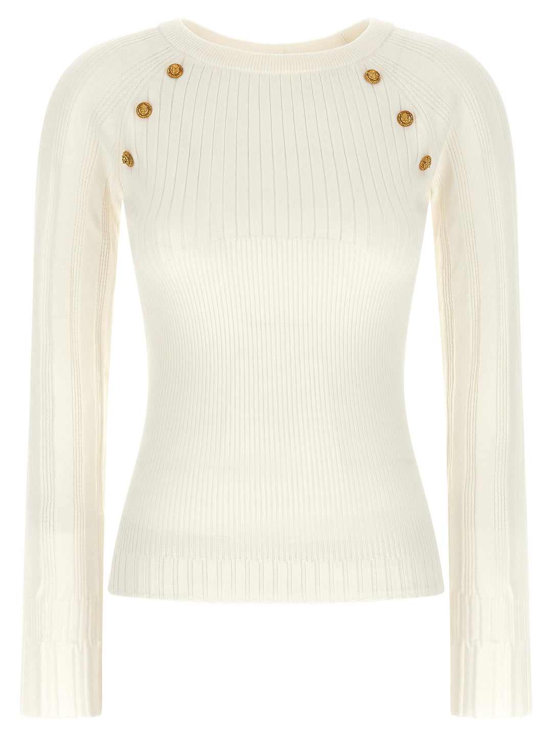 Balmain 3 Buttons Sweater Sweaters and Cardigans - White | 82135e22a17b20e3cc8346b718f44b7847e2d7c3