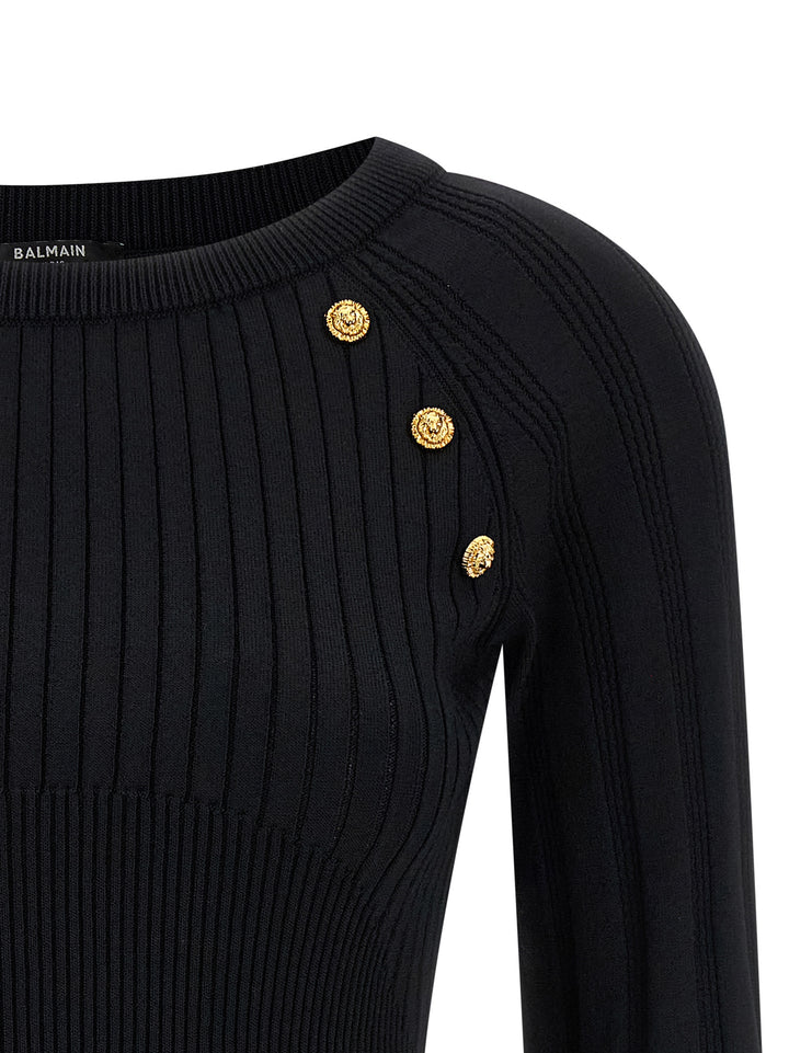 Balmain 3 Buttons Sweater Sweaters and Cardigans - Black | 3d8eb2fafde9184e114472b9507fa3d1b2882177