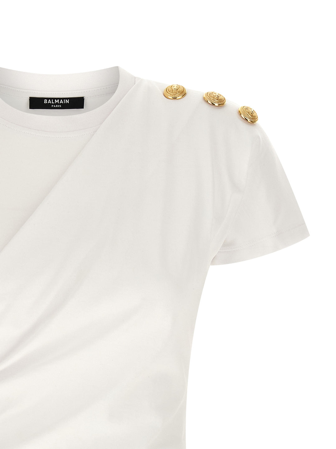 Balmain 3 Buttons T-shirt - White/Black | 282625b65932c583baf3cb080afaec93b9318d98