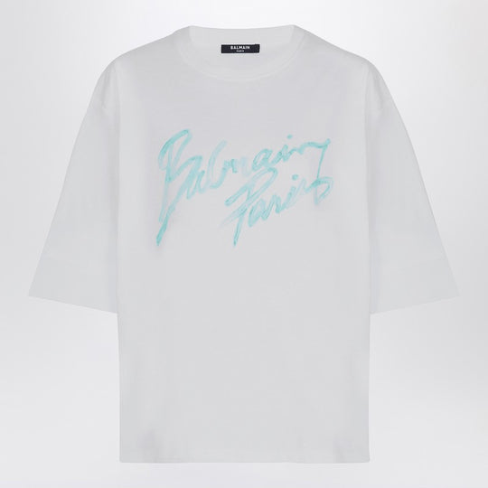 Oversized White T-Shirt With Logo Print