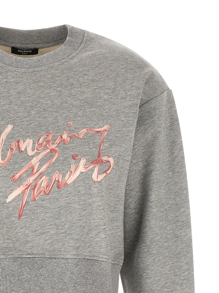 Balmain Balmain Paris Sweatshirt - Gray | 1a6b82f3834f9cde97eb999ceaccff914ecaa0a2