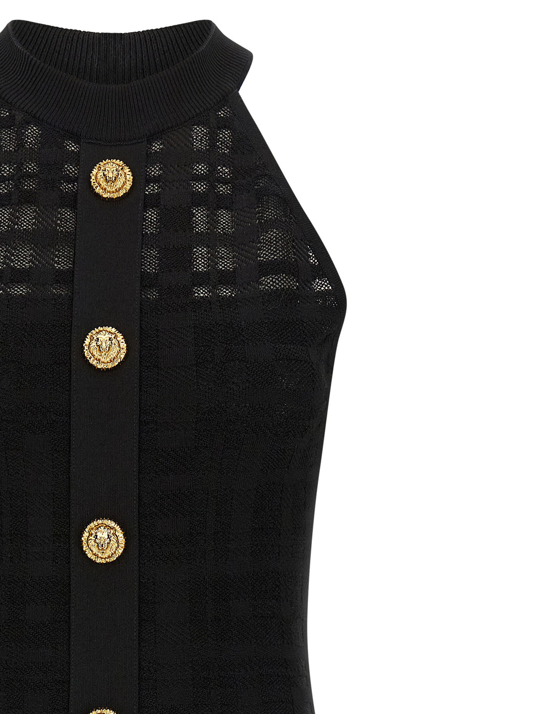 Balmain Tartan Knit Dress Dresses - Black | be73535cce3c1350dd666248ae6507c2a31cfcae