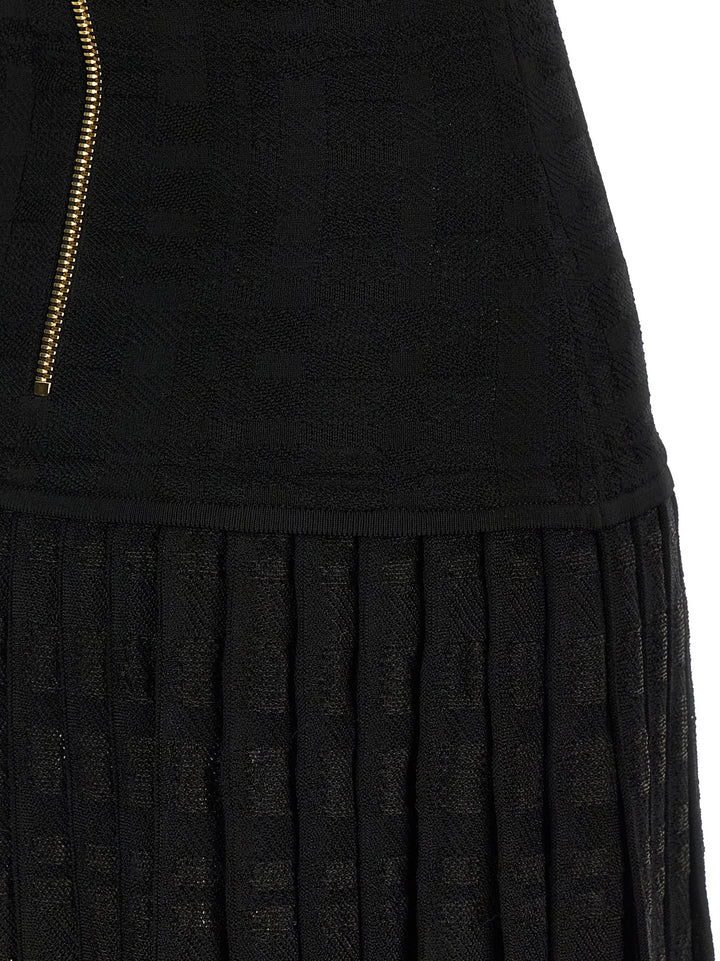 Balmain Tartan Knit Dress Dresses - Black | 25715b22f62dd0082753f65d3965b465a7041260