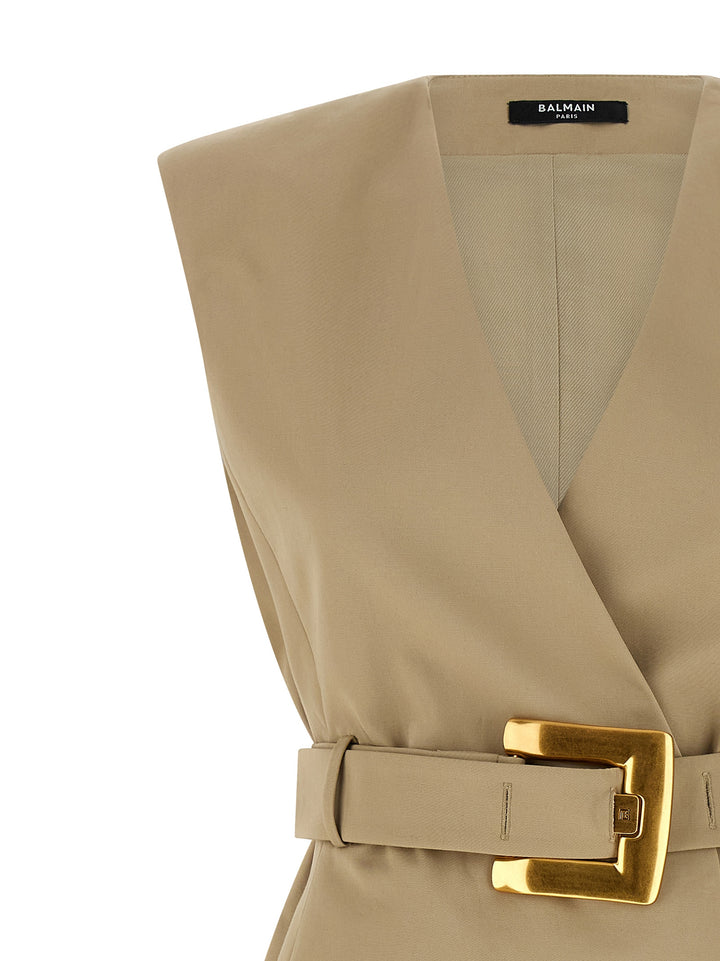 Balmain Anthem Dresses - Beige | 4f6574be09fcfb24e164b73298e69ce5f57a3482