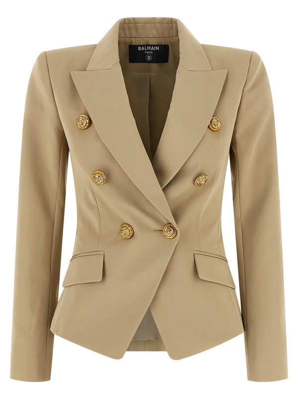 Double-Breasted Blazer Blazers Beige