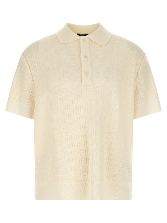 Monogram Jacquard Shirt Polo White
