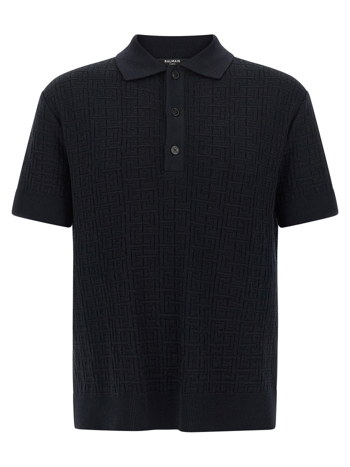 Balmain Monogram Polo - Blue | 5a31f45f9443bf72d898dc369bae752661d2428d
