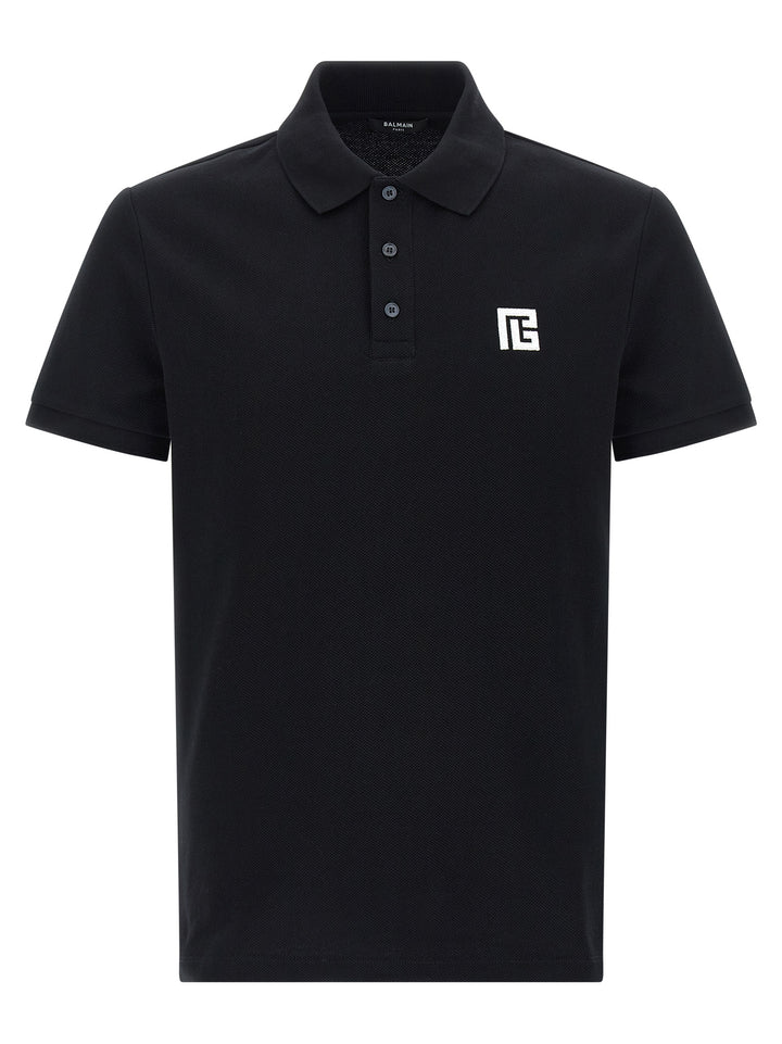Balmain Embroidery  Shirt Polo - White/Black | 0a7695a8fb9c7bc3e383de2712148707832cc541