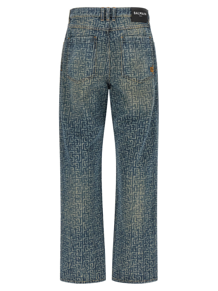 Balmain Monogram Jeans - Blue | 05bd6c9e007db46530b648687bbb240d8dc5b95d
