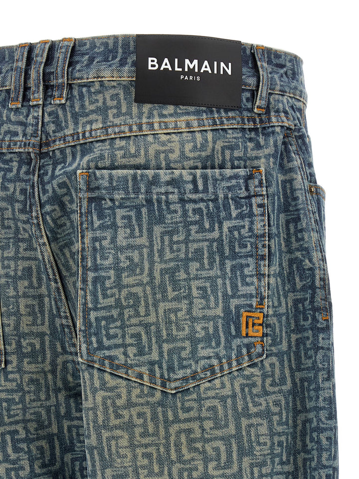 Balmain Monogram Jeans - Blue | a6f1bd97d9bc50f88eeee566569b206258163d75