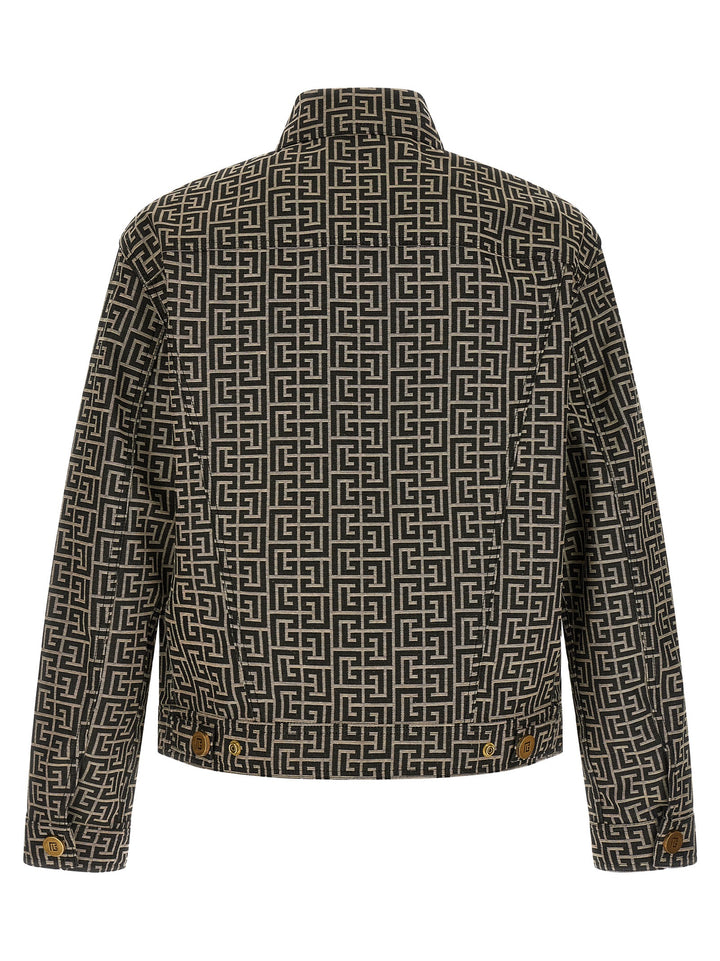Balmain Jacquard Monogram Jacket Puffer Jackets - Black | 4304f1d516e53711804ff217c088681a3b83c371