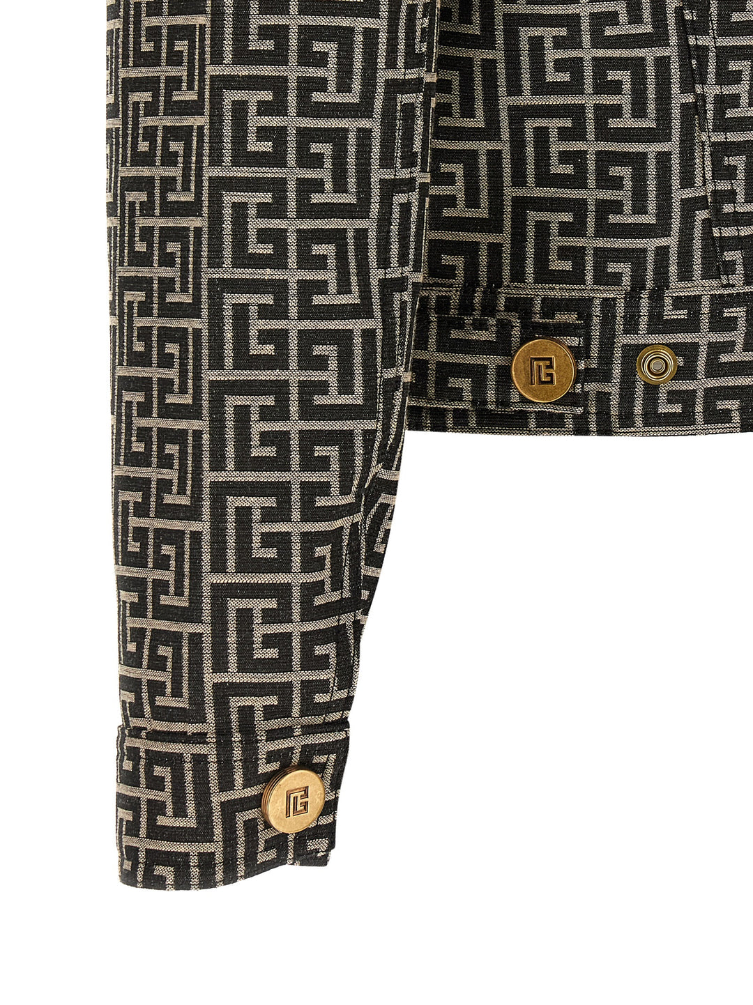 Balmain Jacquard Monogram Jacket Puffer Jackets - Black | d42cb4d847cea01f931c9c129368008ab982690a