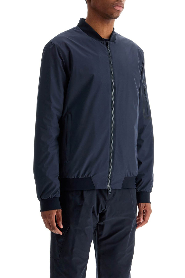 Bomber In Poliestere Blu Scuro Con Gore Windstopper Impermeabile