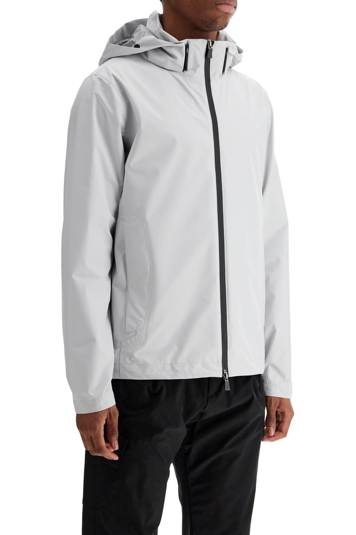 Light Gray Polyester Waterproof Bomber With Hood