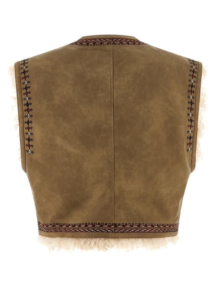Marant Etoile Clemencia Gilet - Beige | b253cd60690d169cf2f1a19749c875b07a0b48d4