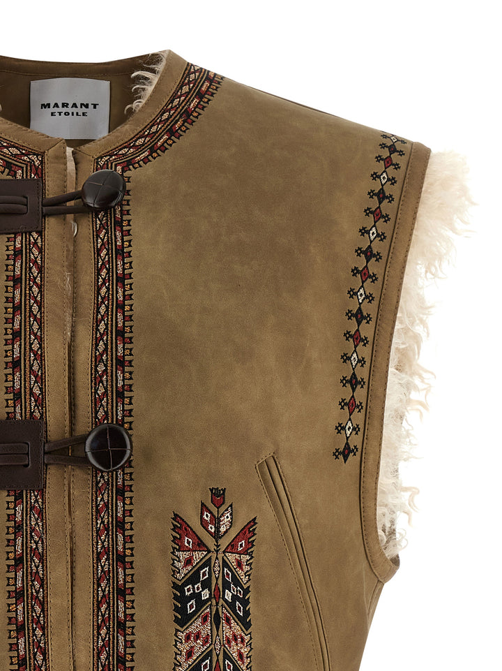 Marant Etoile Clemencia Gilet - Beige | 55075b8a0e39fe651a7aa0172b1d810599be372b