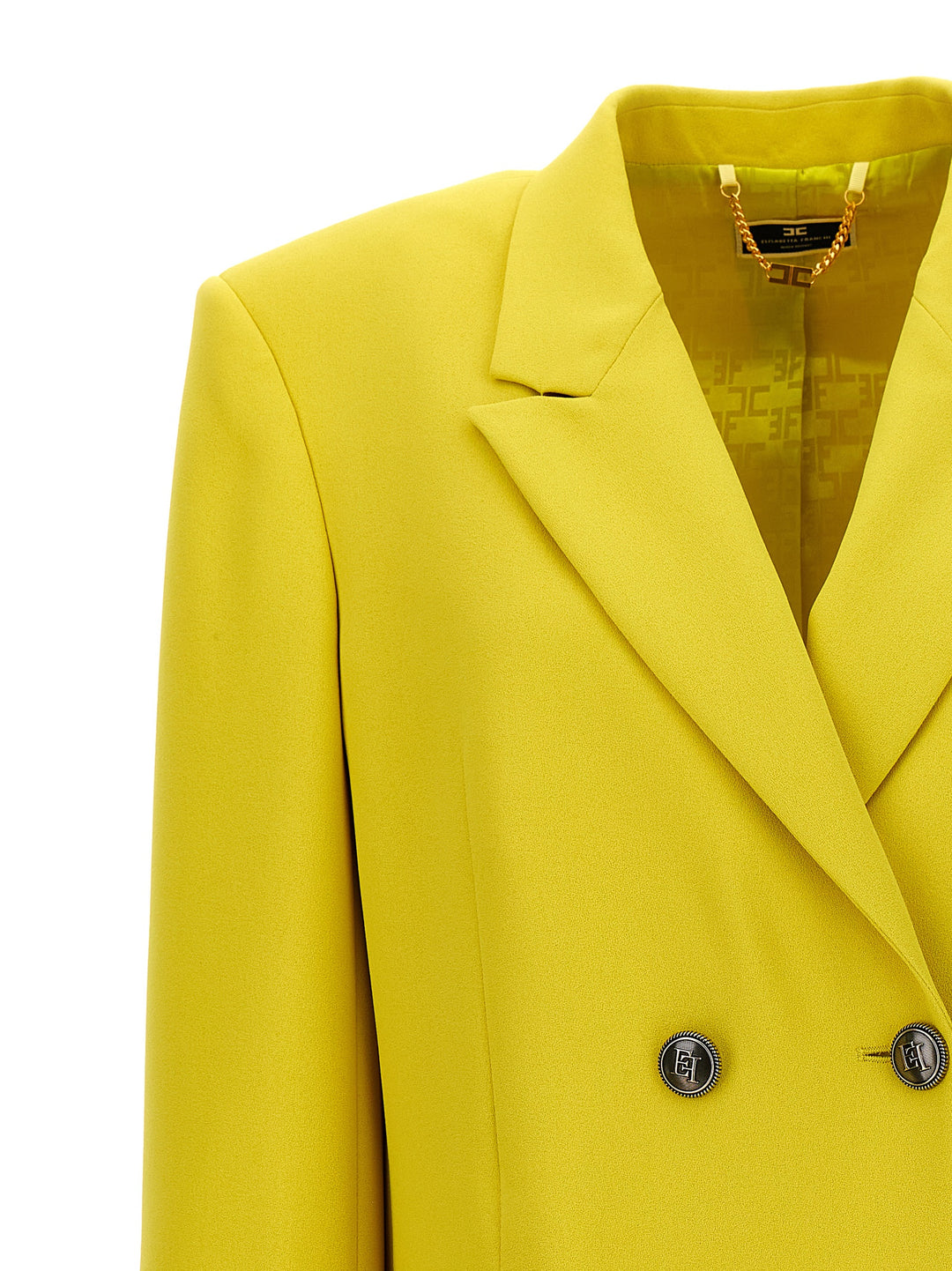 Double-Breasted Blazer With Logo Buttons Blazer And Suits Yellow