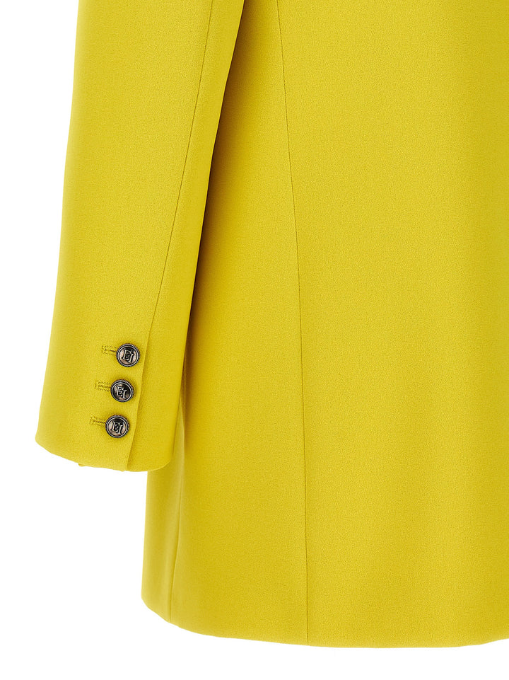 Double-Breasted Blazer With Logo Buttons Blazer And Suits Yellow