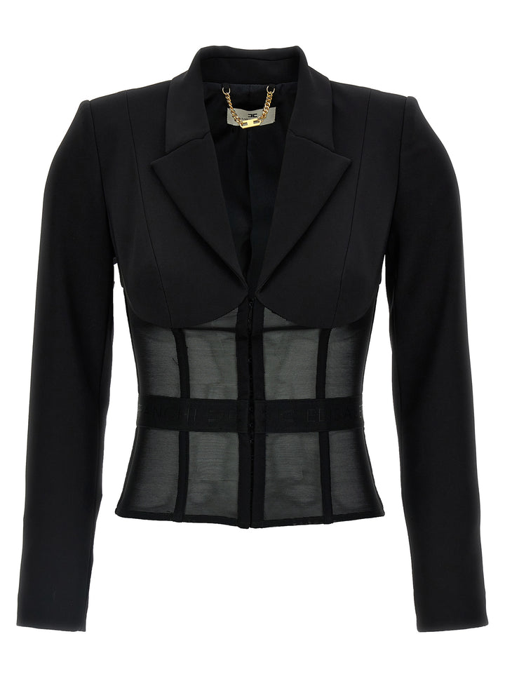 CrêPe And Tulle Blazer Blazer And Suits Black