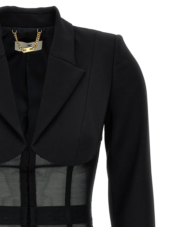 CrêPe And Tulle Blazer Blazer And Suits Black