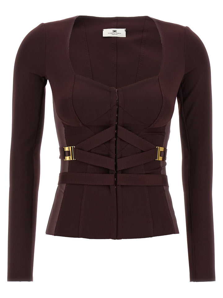 Elisabetta Franchi Bustier Blazer BlazerS - Bordeaux | e6ab8bed72af29f883c00b3fd9dc73ccc3587b65