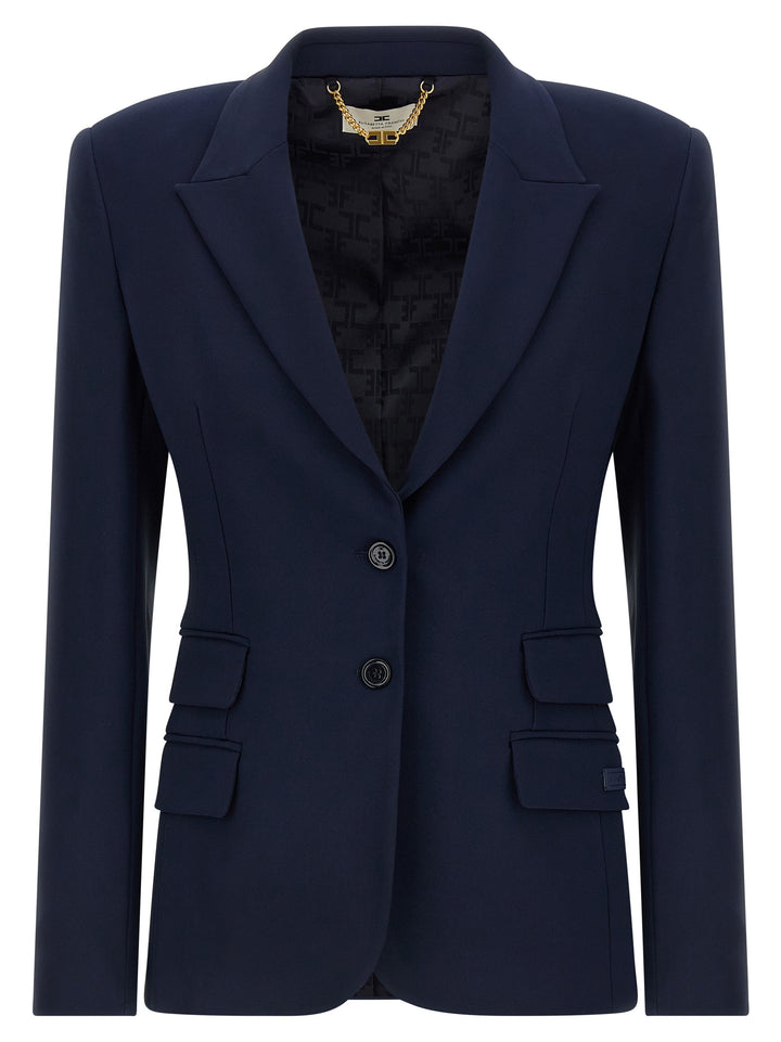 Elisabetta Franchi Light Crêpe Blazer BlazerS - Blue | 6339726c1b4aa9143c6ed6f9cb67810581a25895