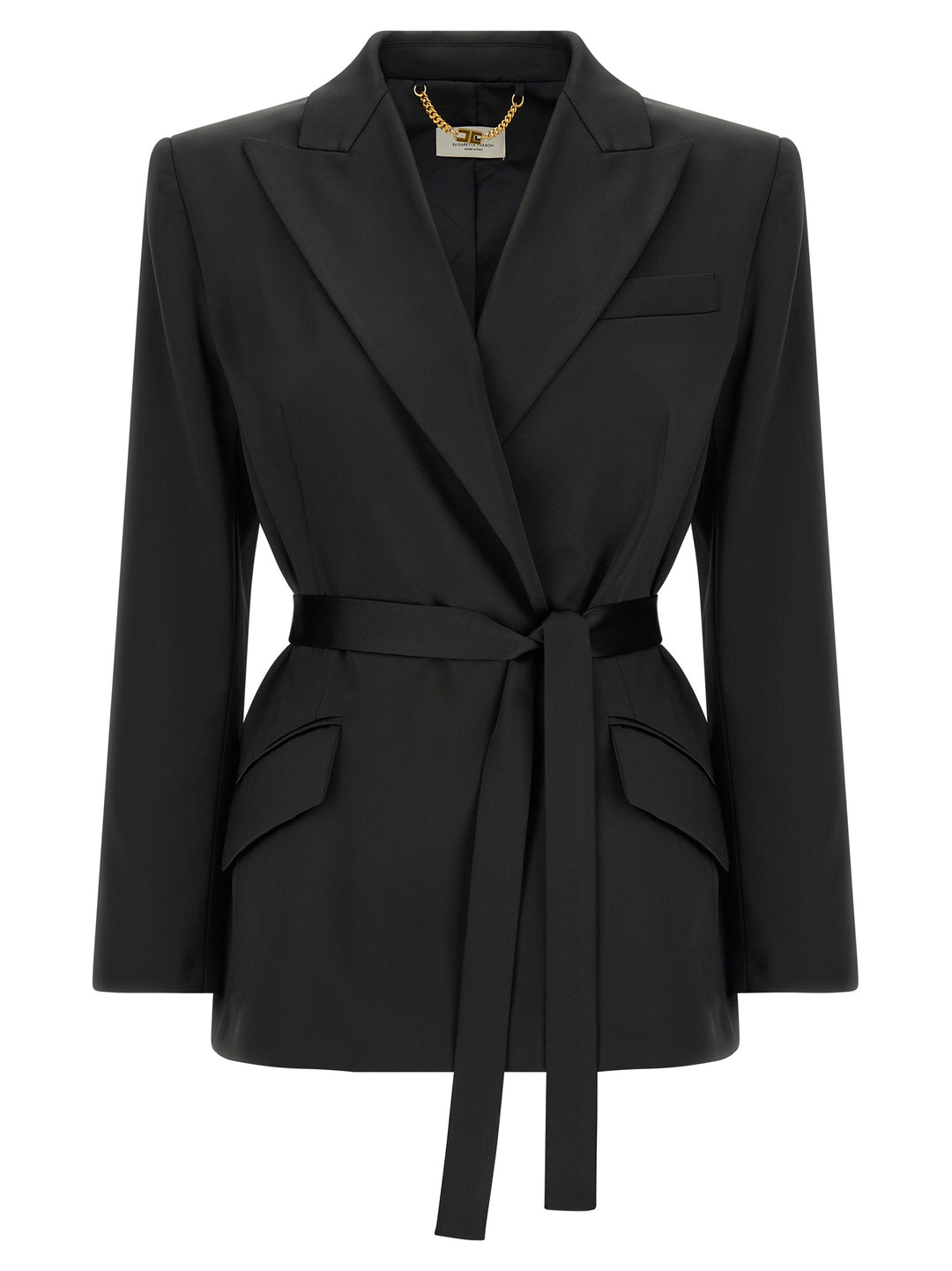 Elisabetta Franchi Stretch Satin Blazer BlazerS - Black | bcc2638da73fe01b35bab2db94032fe8f8c6cdb9