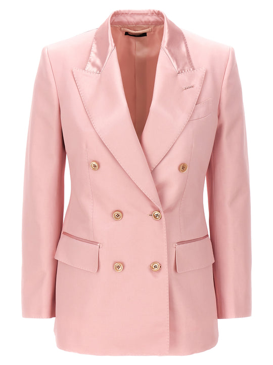 Double-Breasted Blazer Blazers Pink