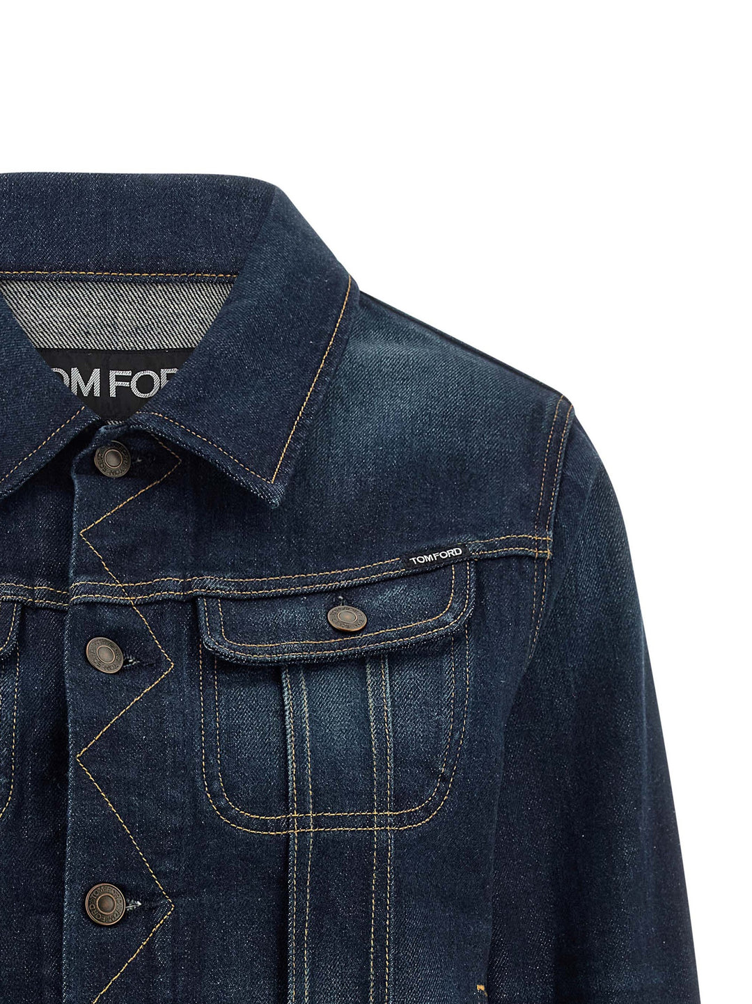 Tom Ford Japanese Denim Jacket Puffer Jackets - Blue | 69ac35f48371faf42af4b800e5b08750658ad32c