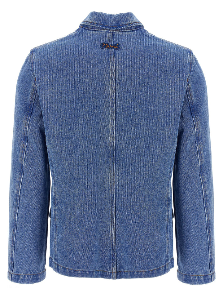 Bleached Coated Blazer And Suits Blue