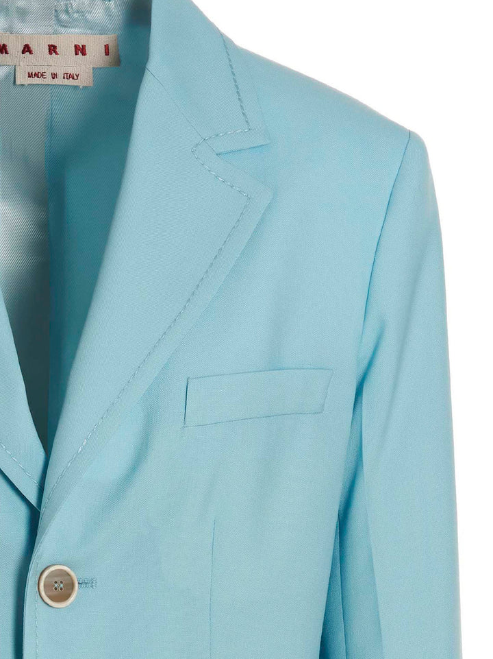 Marni Single-Breasted Blazer Jacket BlazerS - Light Blue | df8ea0d2e66fe80b39b0fdeab59303f726d7af49