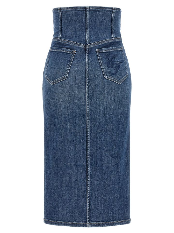 Elisabetta Franchi Denim Skirt Skirts - Blue | 08902415235d931eb51852bbde8f7032a763d105