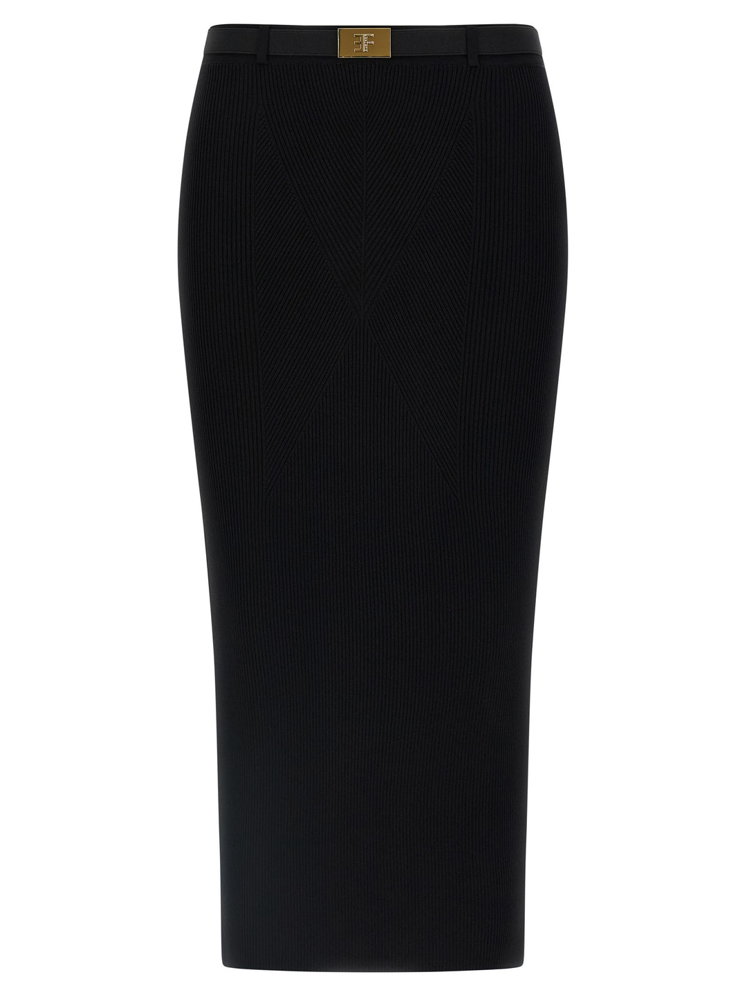 Elisabetta Franchi Ribbed Knit Skirt Skirts - Black | 7b2c86c5deeb4e215583c7c85d63eba24ac4c32d