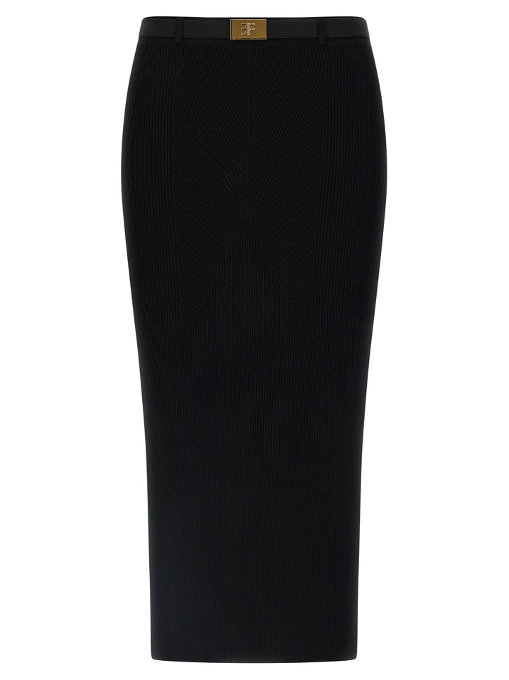 Elisabetta Franchi Ribbed Knit Skirt Skirts - Black | 7b2c86c5deeb4e215583c7c85d63eba24ac4c32d