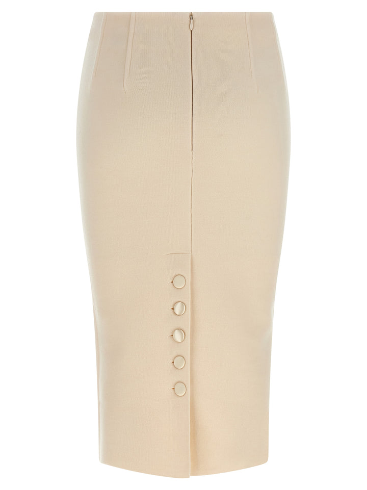 Elisabetta Franchi Fabric Stitch Wool Skirt Skirts - White | 518c3b48ef7a41184b96b701bf94886f809635e8