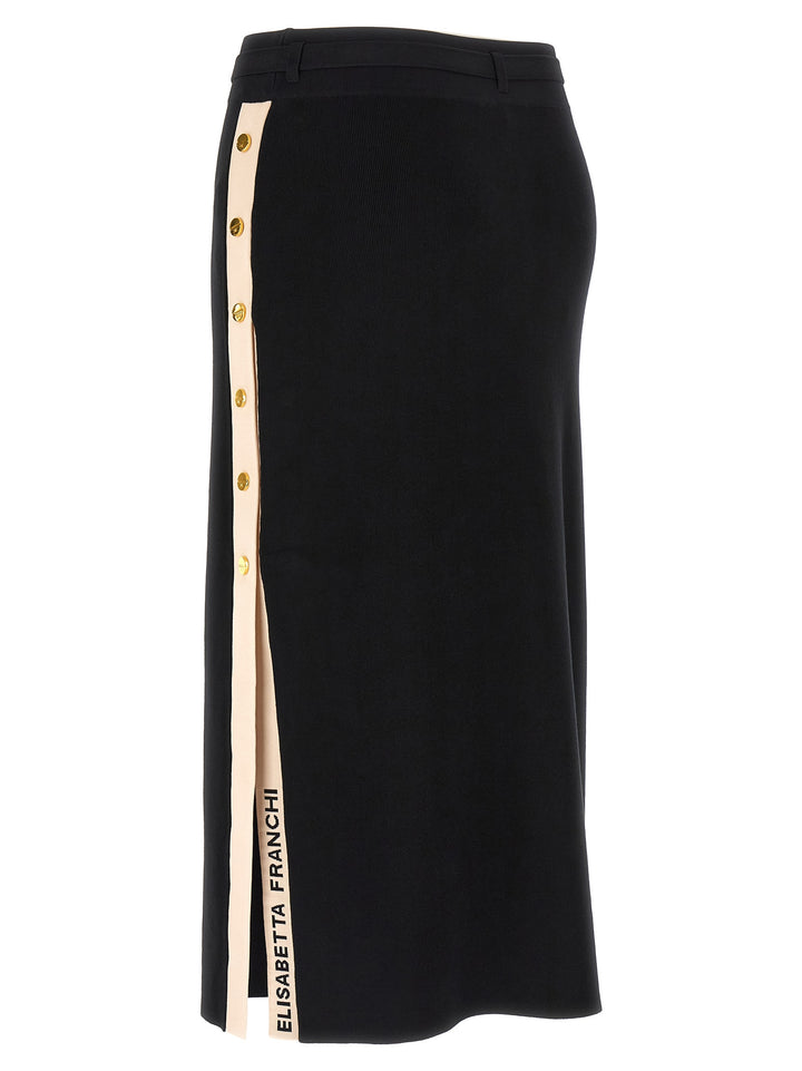 Elisabetta Franchi Side Band Skirt Skirts - Black | 372908daf4865531e1f0ae7081f6b1e79c0e9ea2