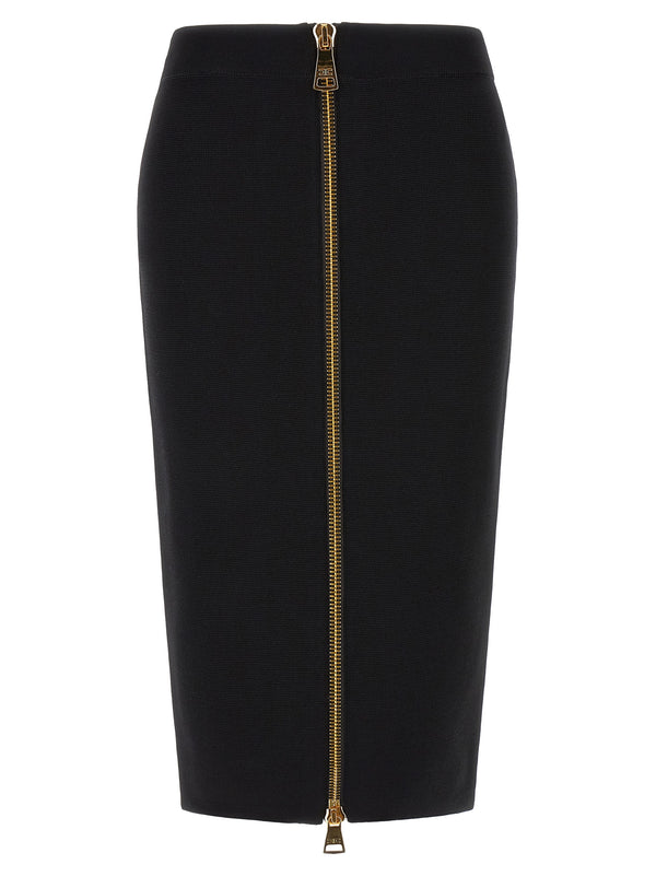 Zip Skirt Skirts Black