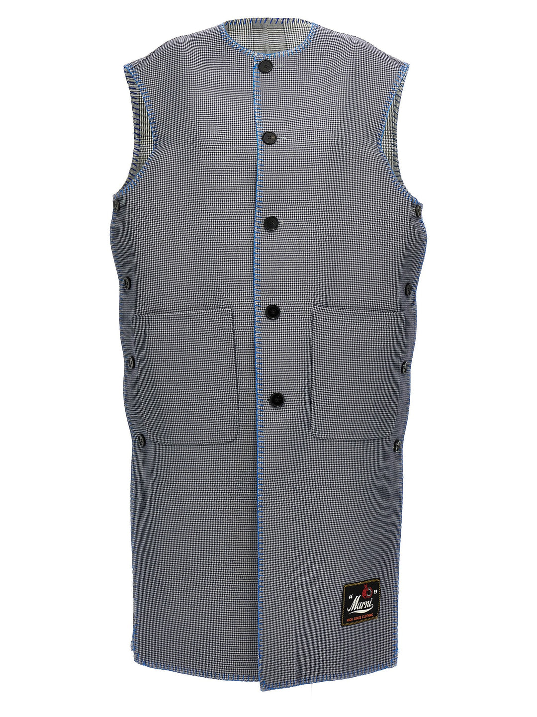 Reversible Long Vest Gilet Blue