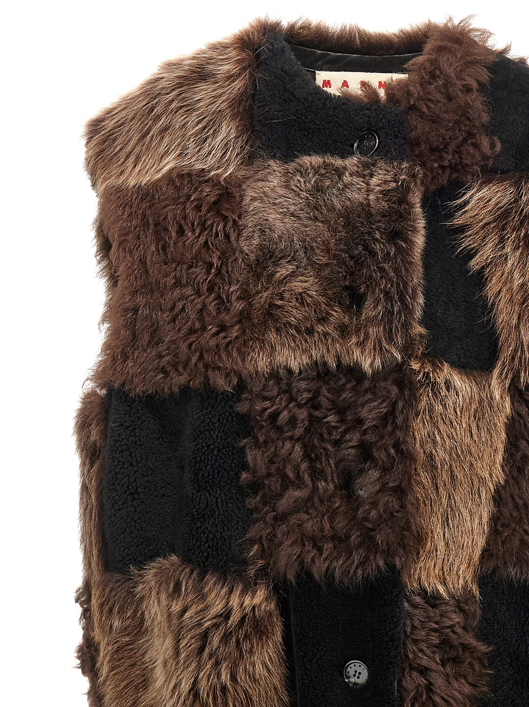 Marni Long Shearling Vest Gilet - Brown | e3e651b0ced1ced27b4bce098636f6238ad4cfca