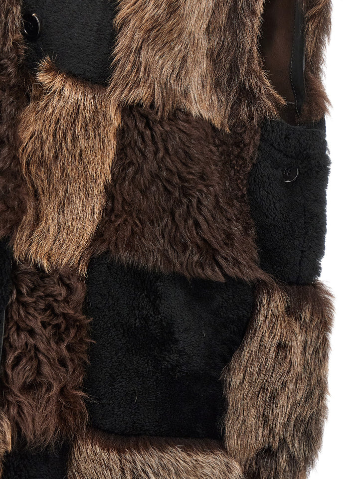 Marni Long Shearling Vest Gilet - Brown | 21bfee2c9aefee78f606494f84015fc5d8d25a0f