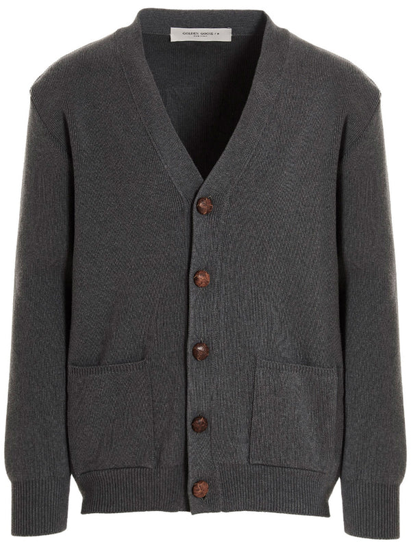 Logo Cardigan Sweaters And Cardigans Gray